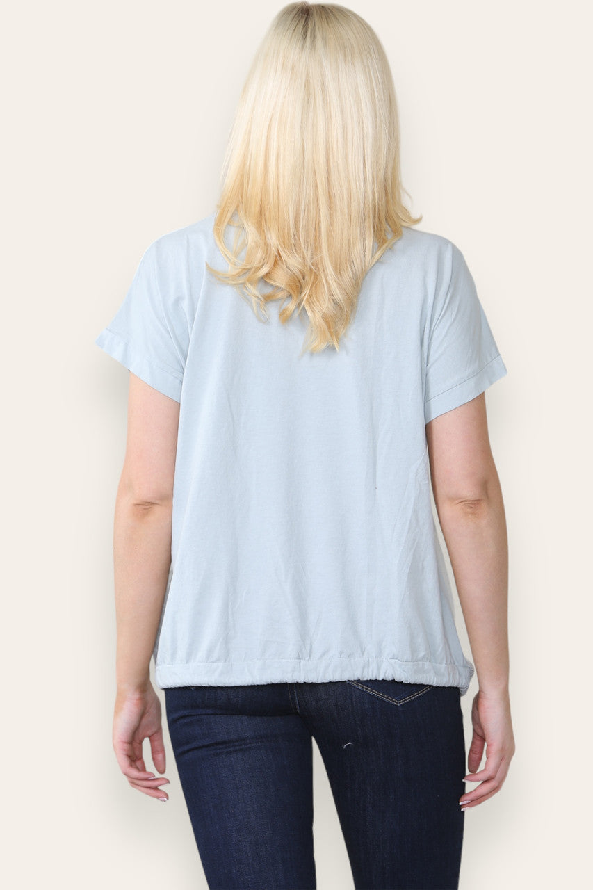 HART BURST GRAPHIC TOP ZILVER