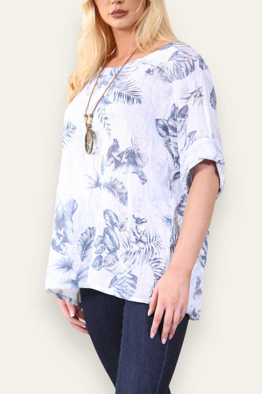 BLADMIX PRINT TOP - WIT