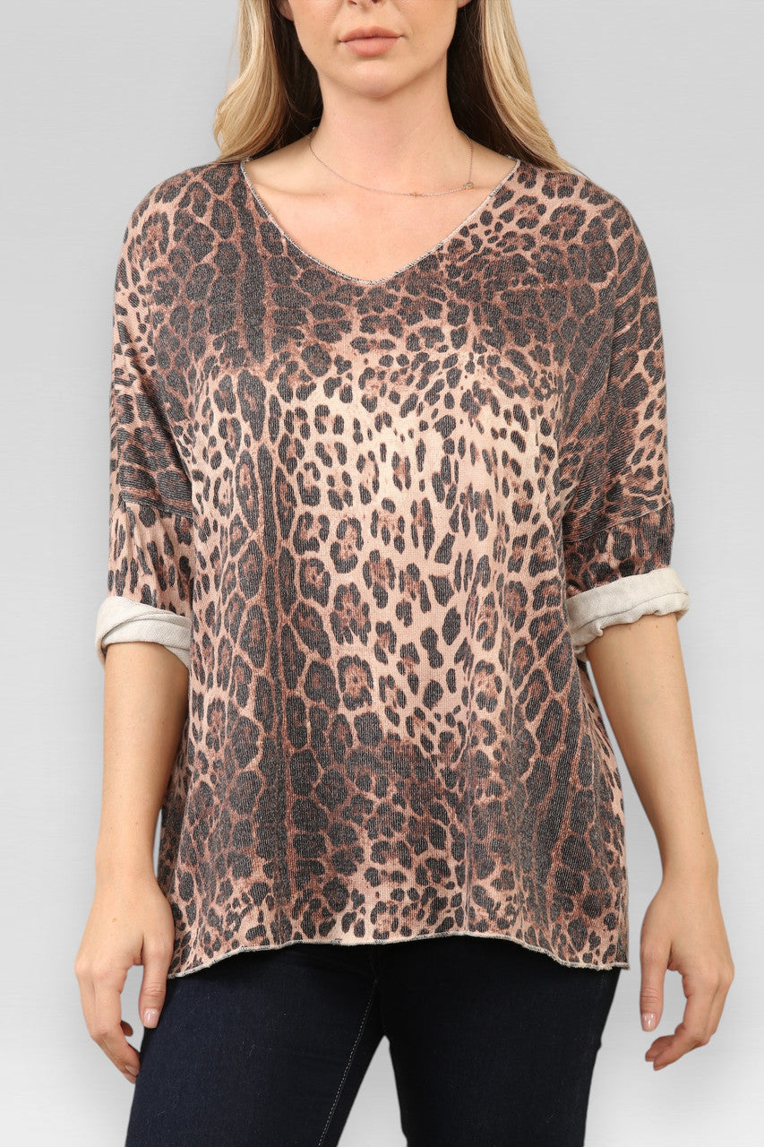CHEETAH DIERENPRINT TRUI STEEN