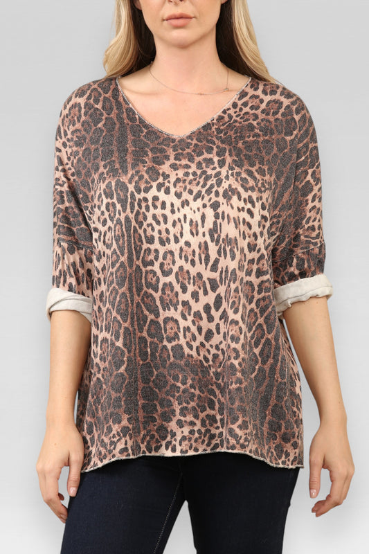 CHEETAH DIERENPRINT TRUI STEEN