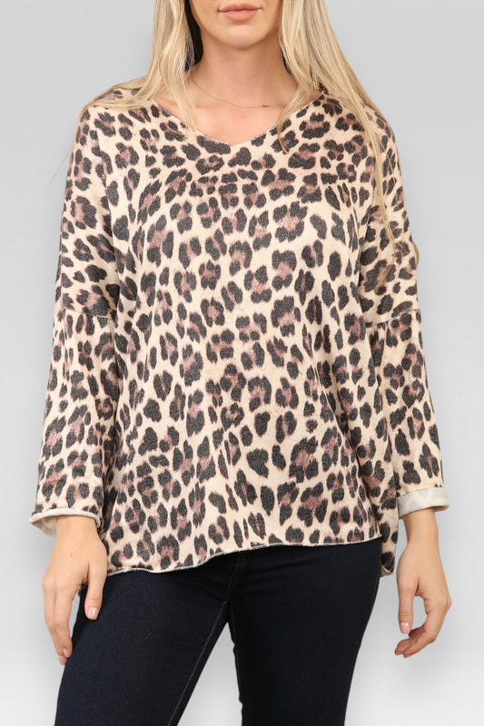 LEOPARD ANIMAL PRINT JUMPER STONE