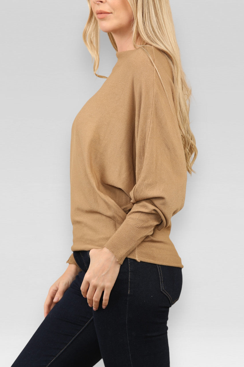 ZACHTE ASYMMETRISCHE BATWINGTRUI IN TAN