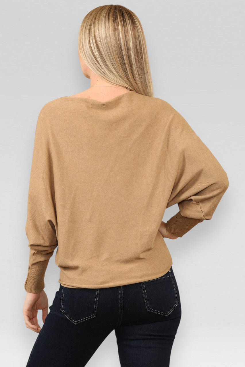 ZACHTE ASYMMETRISCHE BATWINGTRUI IN TAN