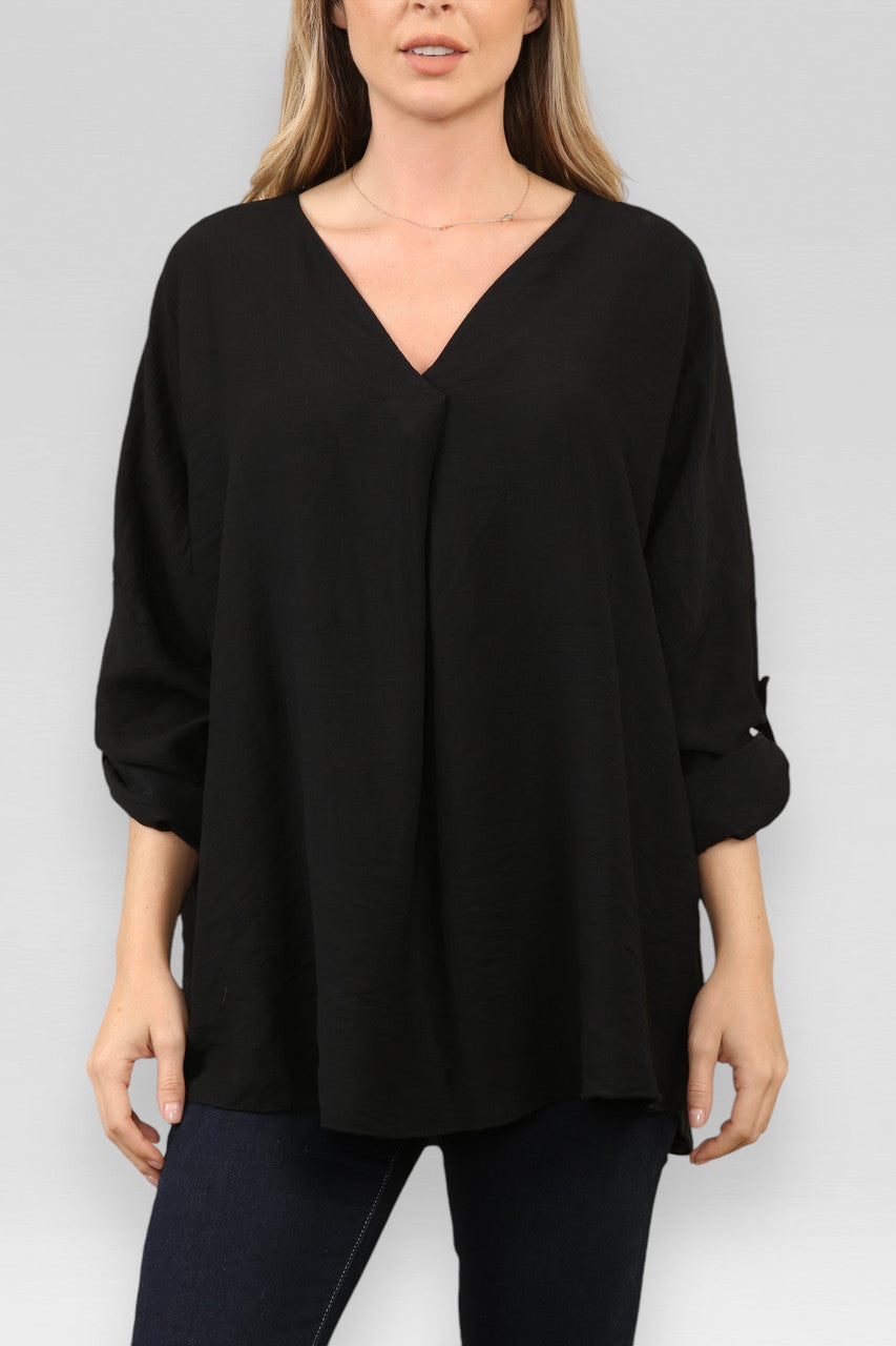 EFFEN OVERSLAGBLOUSE ZWART