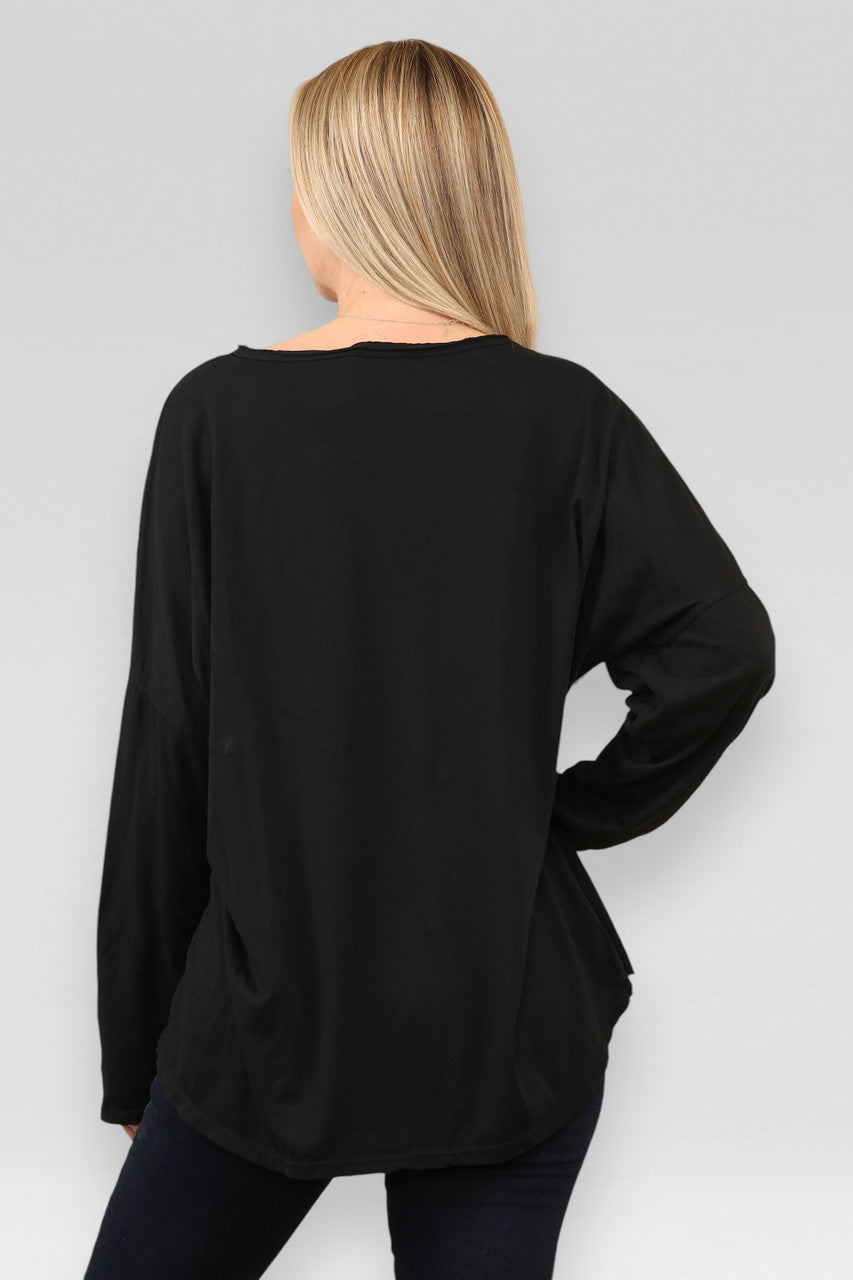 DIAMANTE STER TOP ZWART