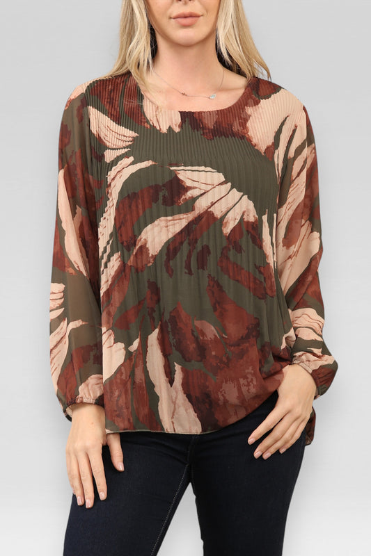 PLOOIBLOES MET ABSTRACTE PRINT KHAKI