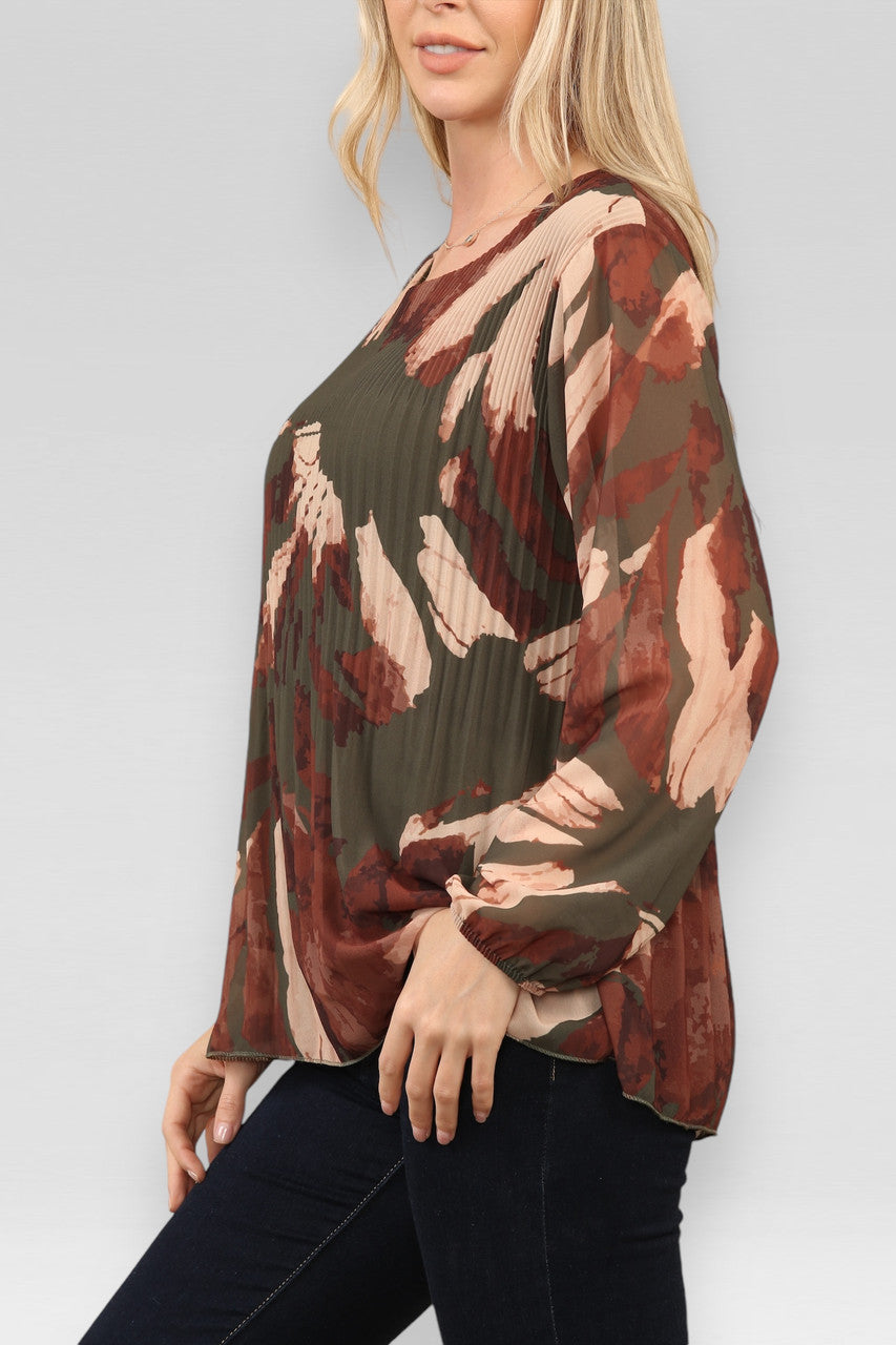 PLOOIBLOES MET ABSTRACTE PRINT KHAKI