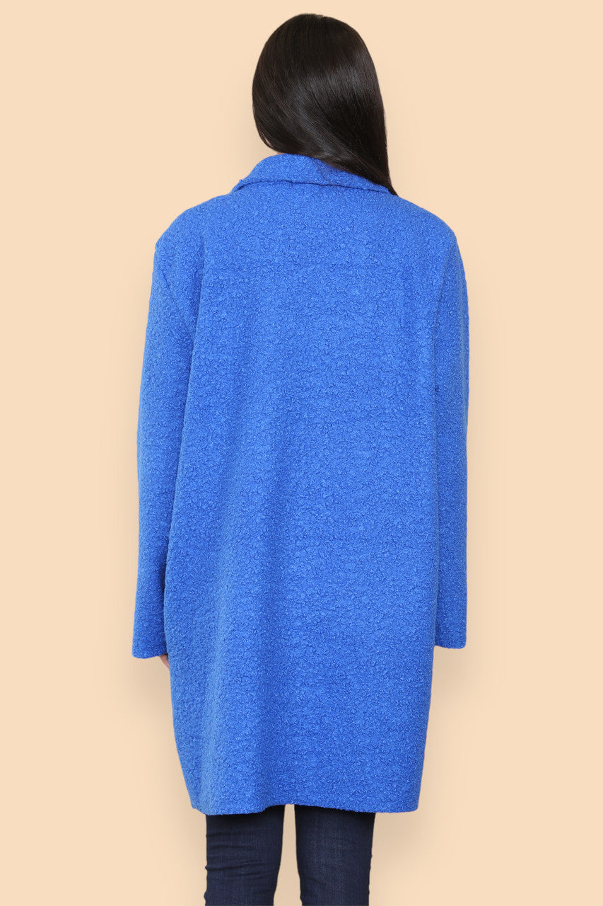 TEDDY BEAR SOFT WOOL BLEND JACKET ROYAL BLUE