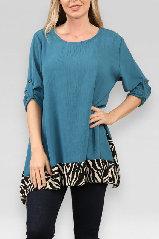 ZEBRAPOOTJE BLOUSE GROENBLAUW