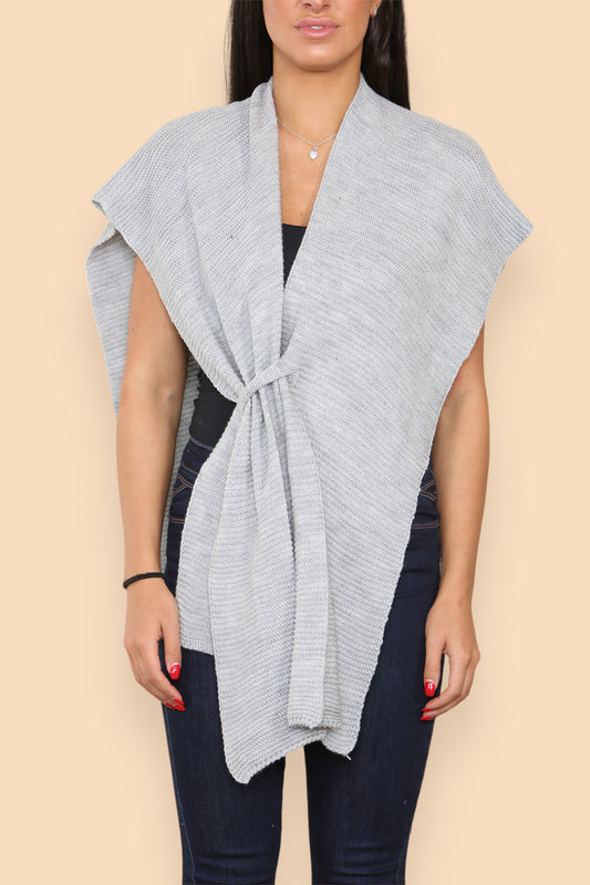 ZACHTE GEBREIDE SHAWL GRIJS