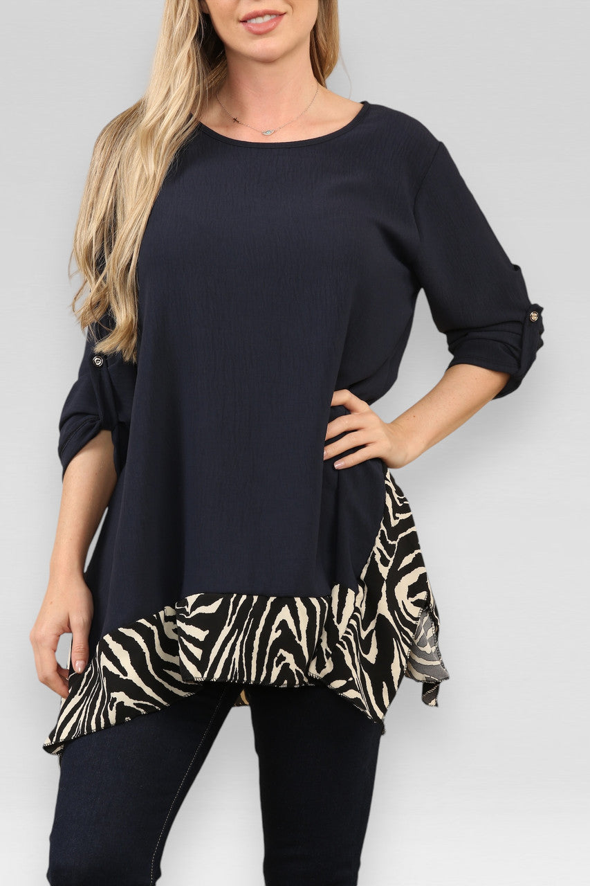TOP MET ZEEBRASTREEPJES NAVY