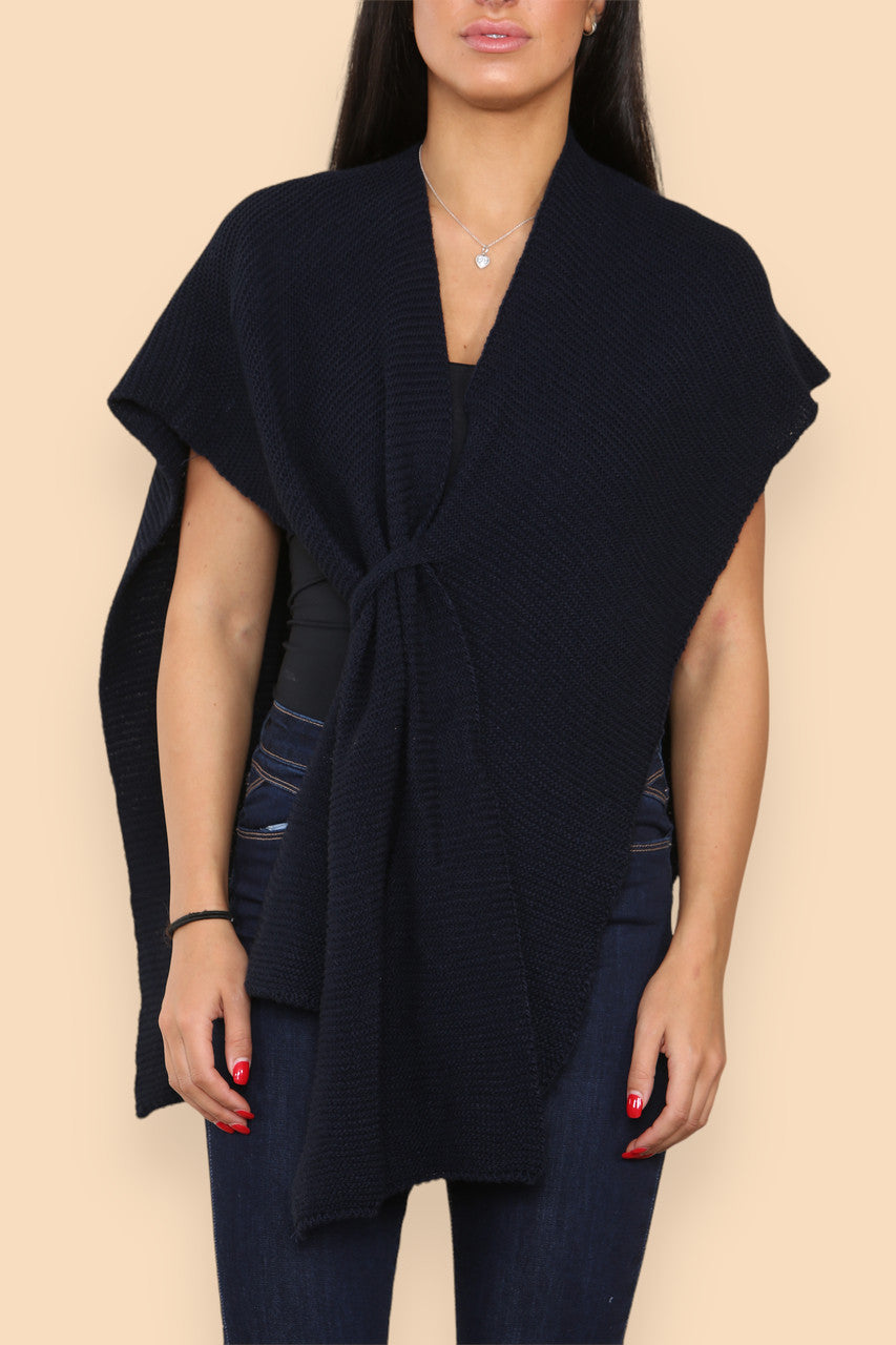 SOFT KNITTED SHAWL NAVY