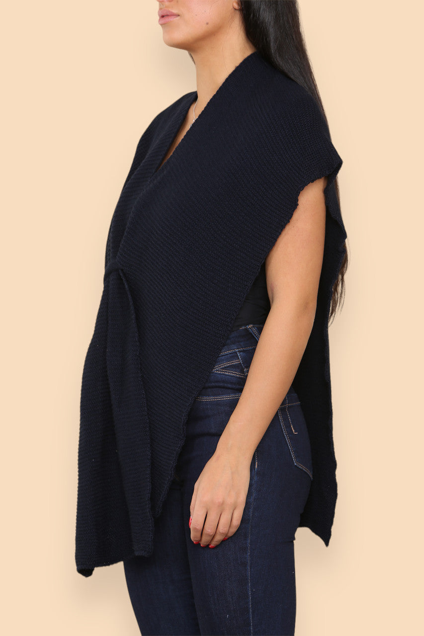 SOFT KNITTED SHAWL NAVY