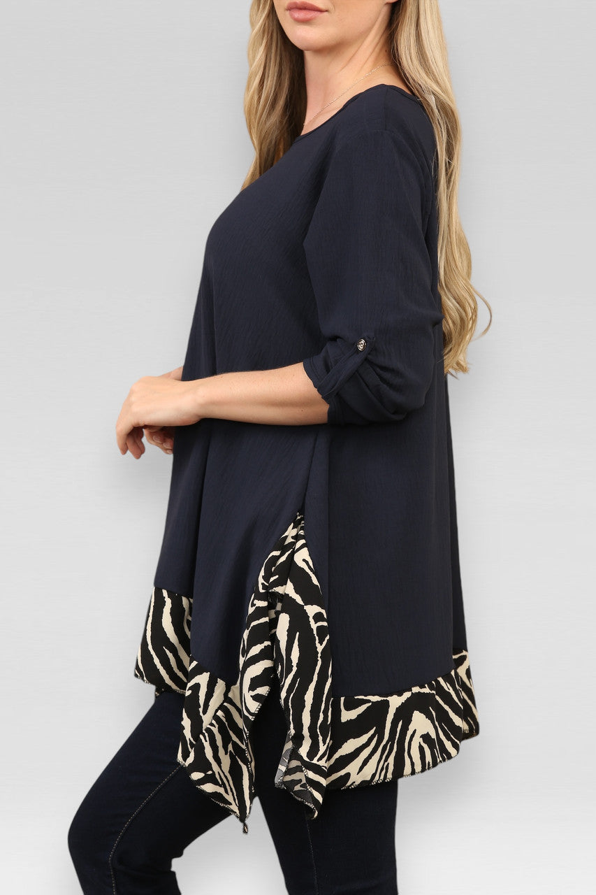 TOP MET ZEEBRASTREEPJES NAVY