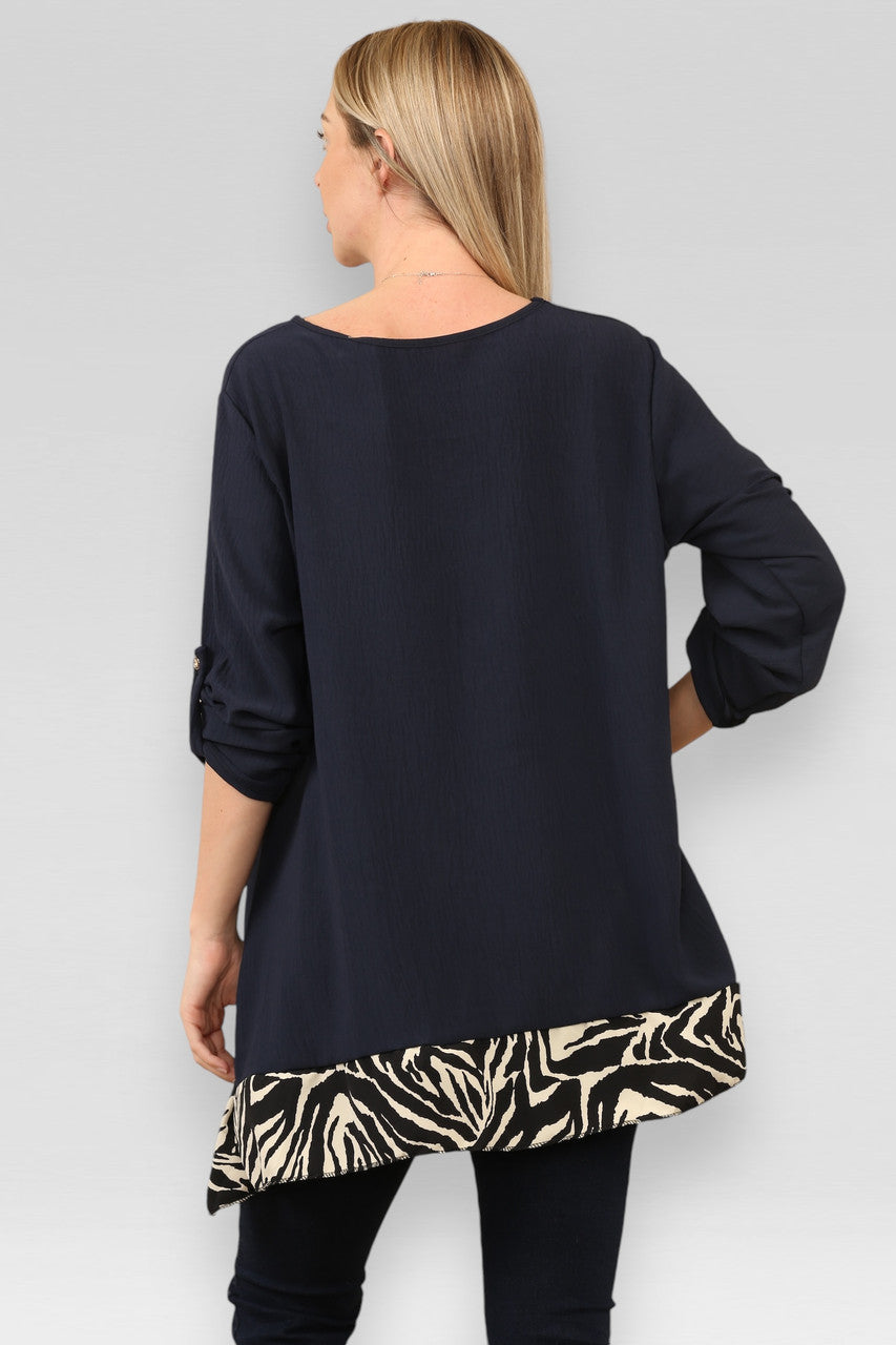 TOP MET ZEEBRASTREEPJES NAVY