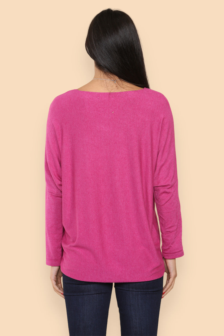 SPARKLE GLITTER STARS KNITTED JUMPER CERISE