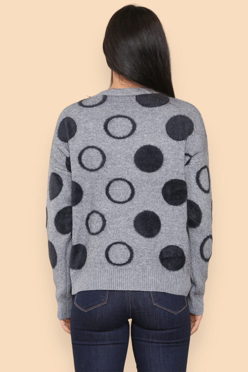 CIRCLE PRINT JUMPER GREY