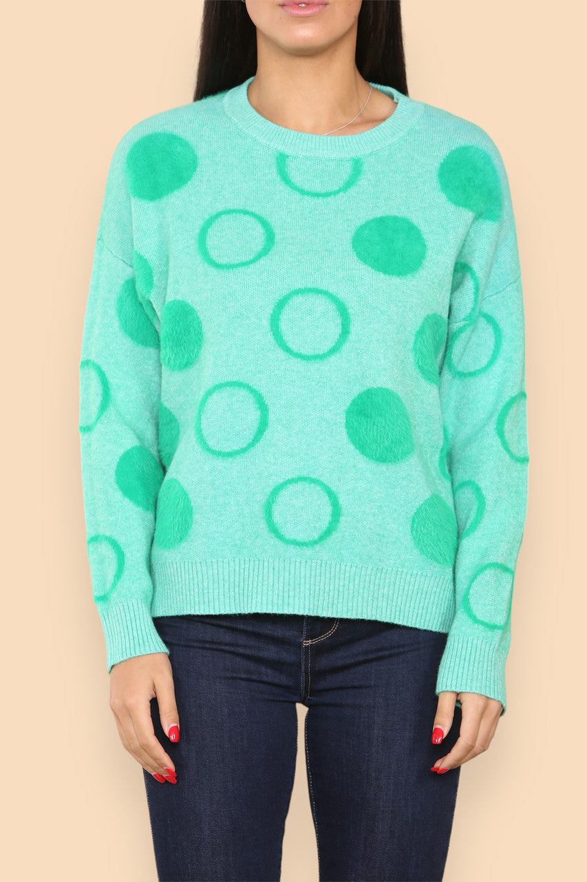 CIRCLE PRINT JUMPER GREEN