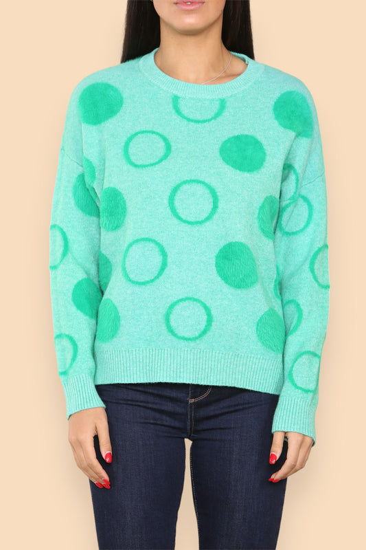 CIRCLE PRINT JUMPER GREEN