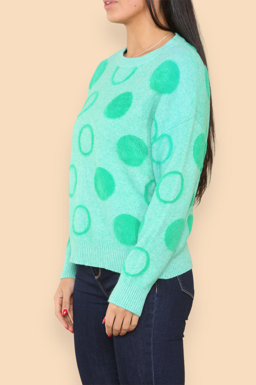 CIRCLE PRINT JUMPER GREEN