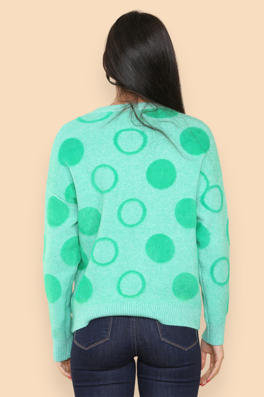 CIRCLE PRINT JUMPER GREEN