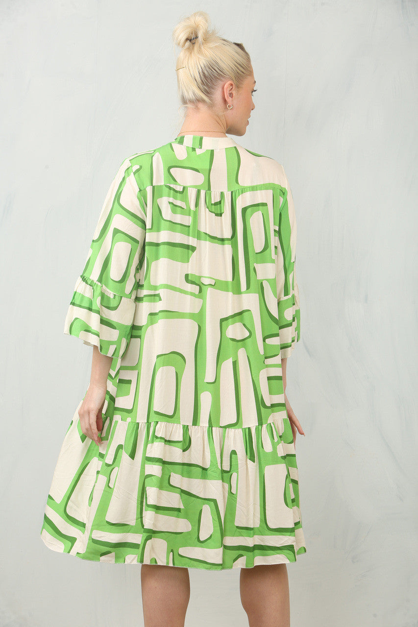 JURK OVERHEMDMODEL MET GEOMETRISCHE PRINT - LIMOEN