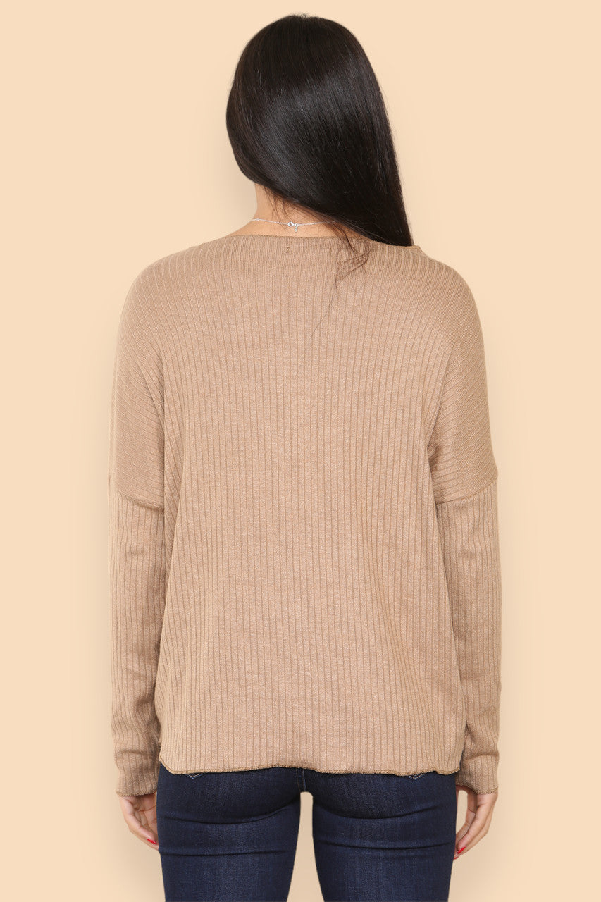 RIB JUMPER TOP TAN