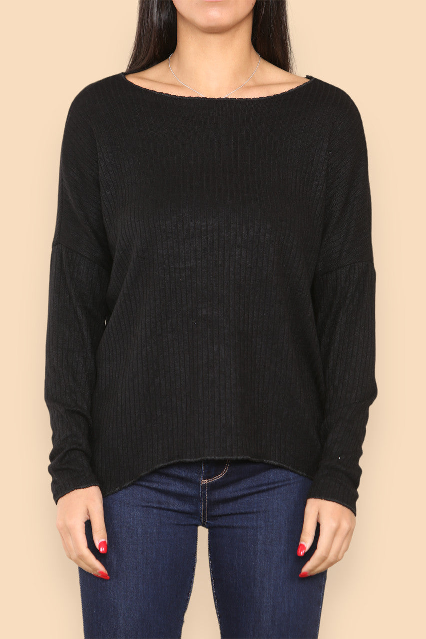 RIB JUMPER TOP BLACK