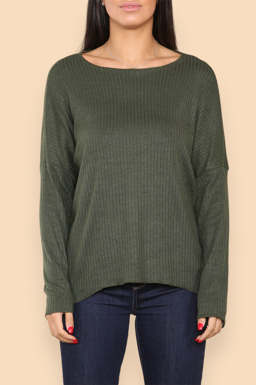RIB JUMPER TOP KHAKI