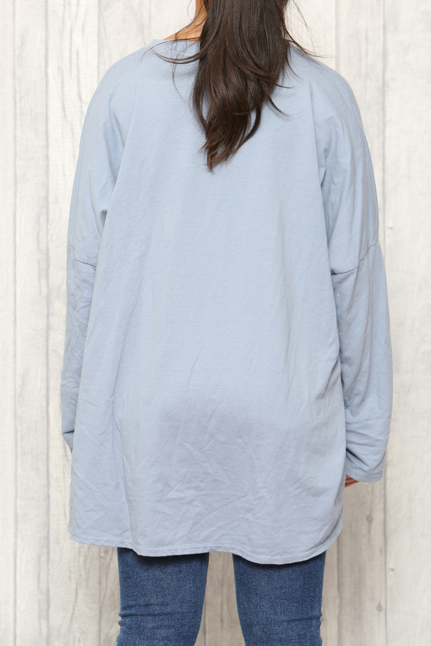 Dames Ster Krabbel Sweatshirt Top Denim