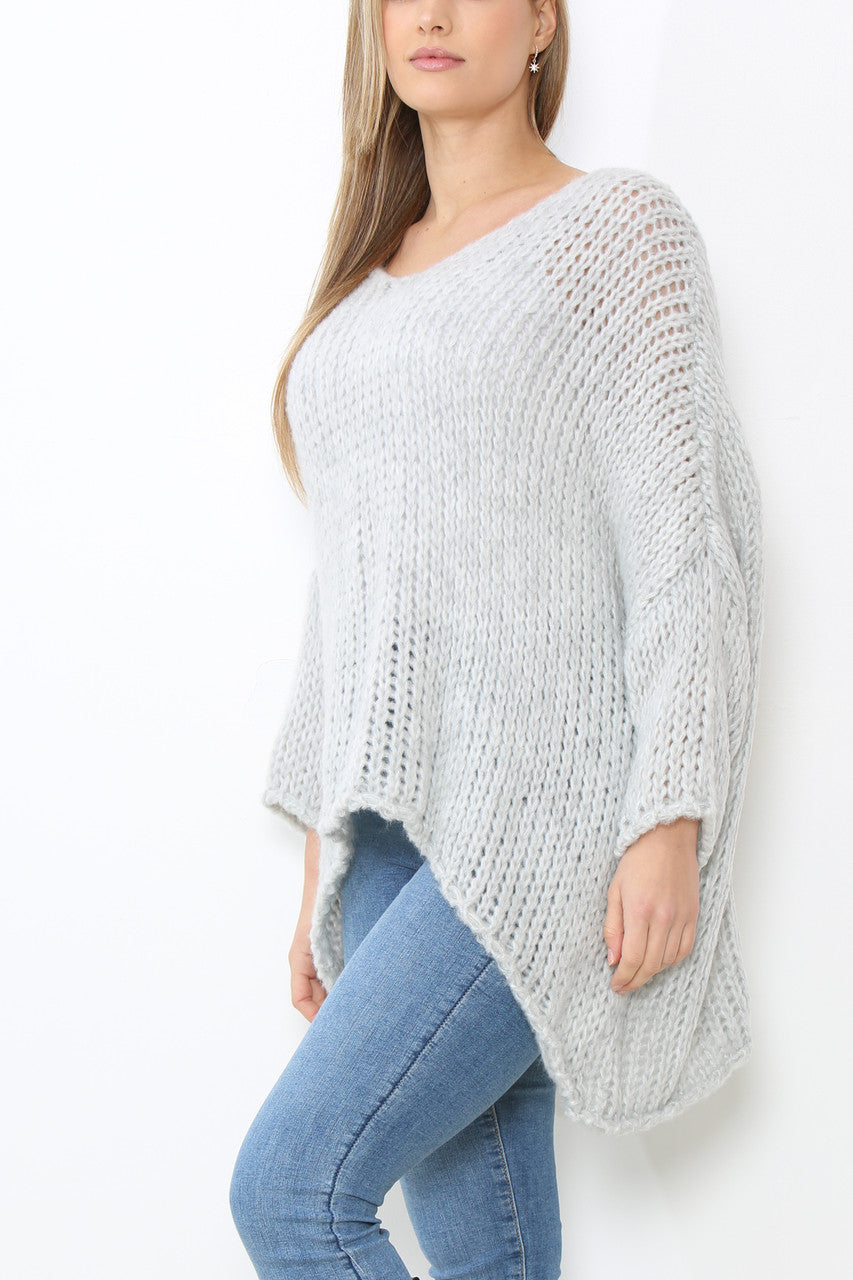 Dames Vleermuismouw Nonchalante Trui Top Zilver