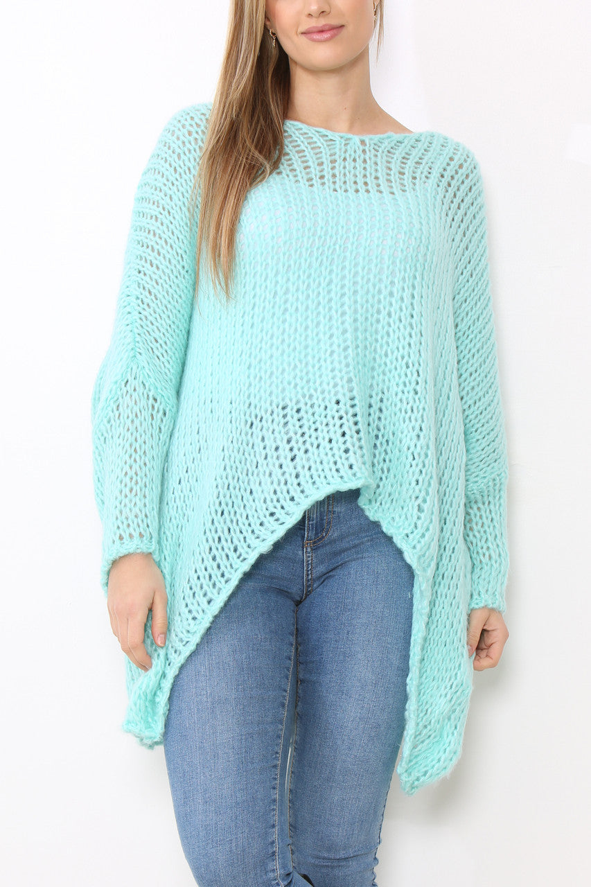 Ladies Batwing Sleeve Sloppy Jumper Top Tiffany