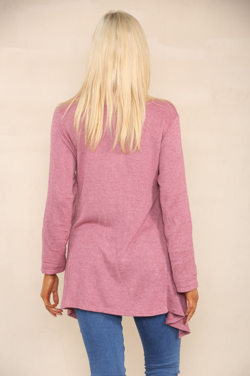 SOFT KNIT SPLIT HEM JUMPER PINK