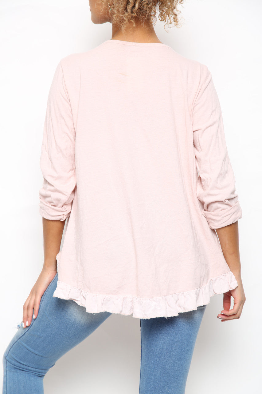 Dames Ditsy Folie Vlinderprint Top Oudroze