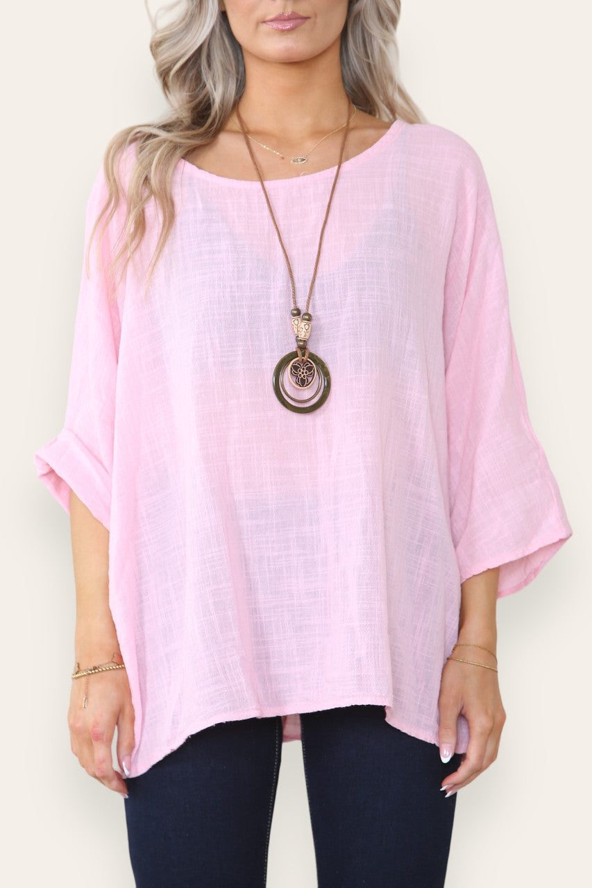EFFEN RECHTE TOP ROZE