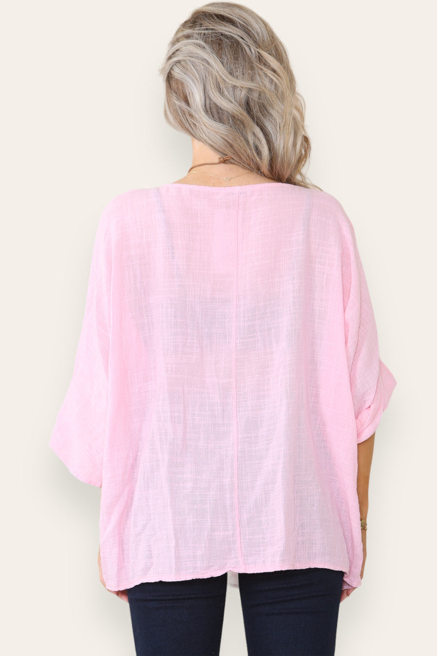 EFFEN RECHTE TOP ROZE