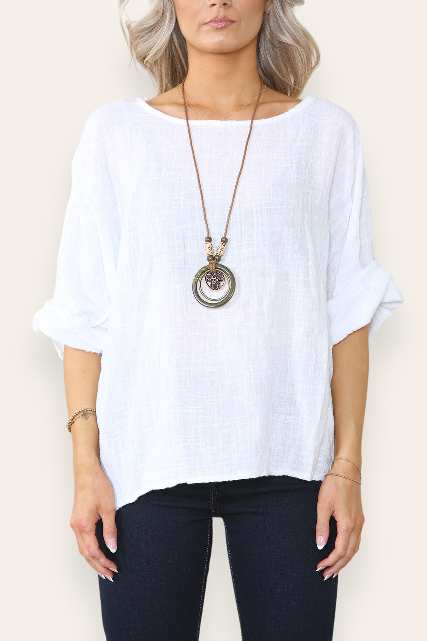 Effen boxy top wit