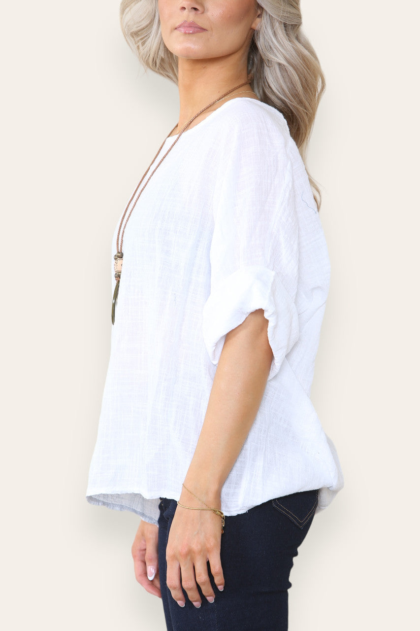 Effen boxy top wit