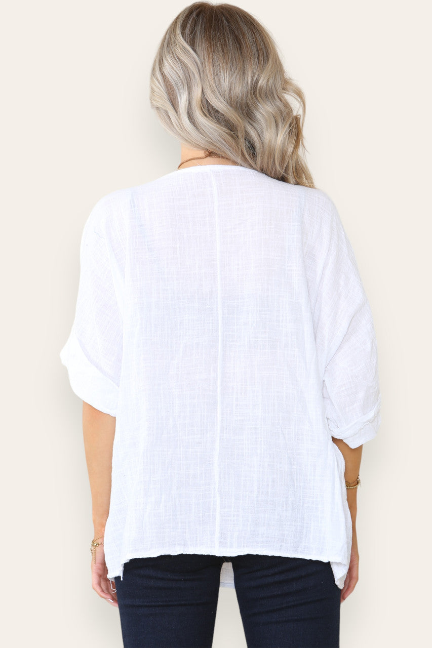 Effen boxy top wit