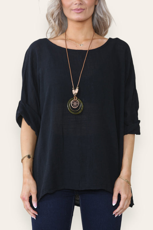 PLAIN BOXY TOP BLACK
