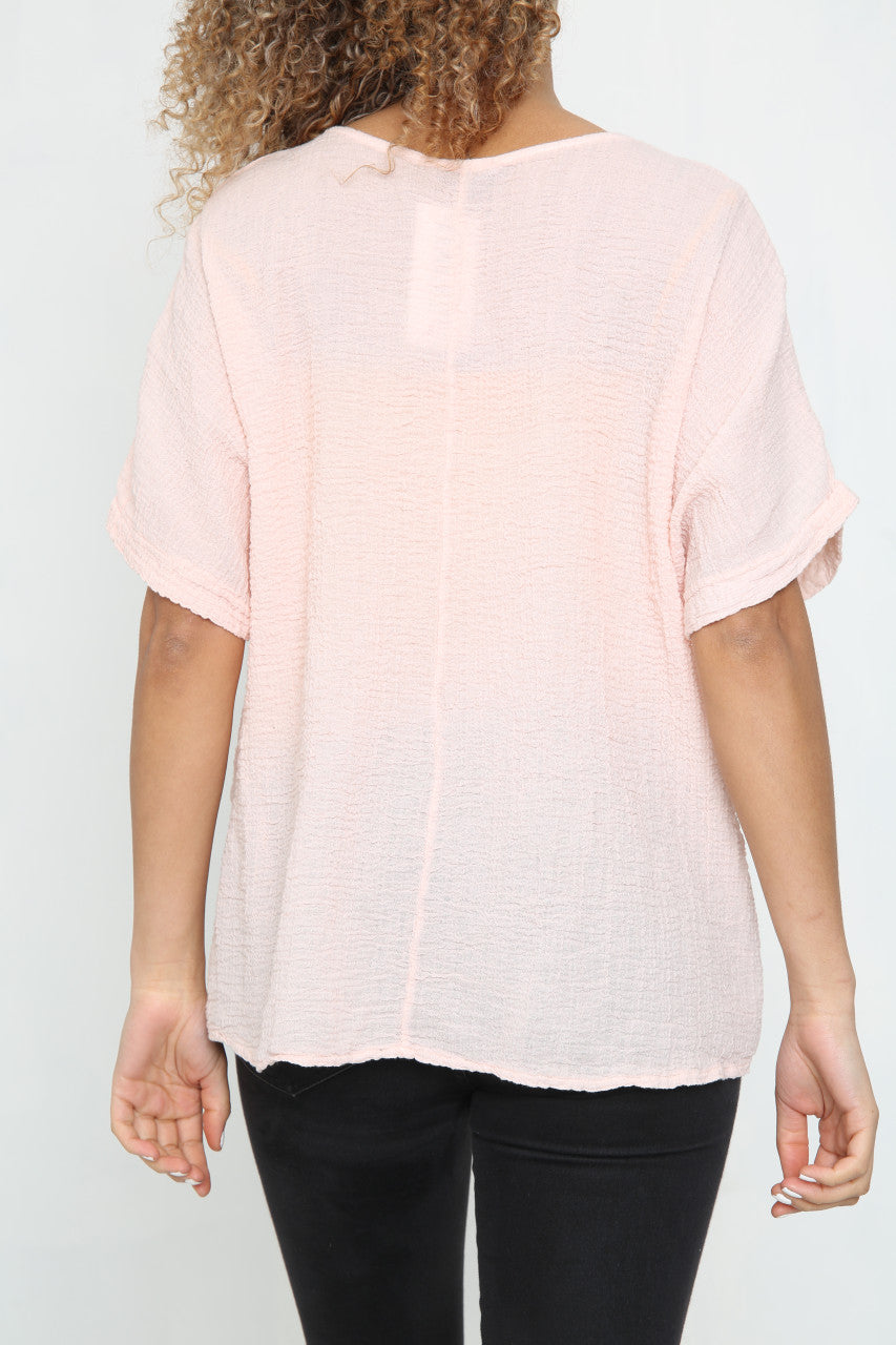 Ladies Heart Chain Top Dusty Pink