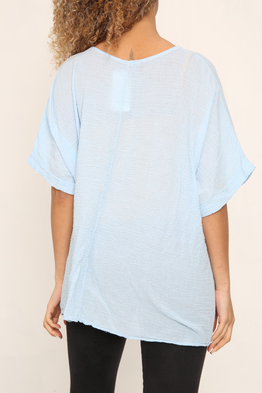 Dames hart ketting top lichtblauw