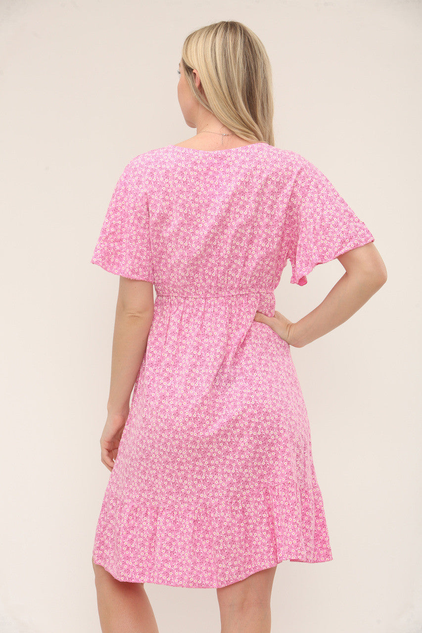 DITSY GEBLOEMDE JURK MET KNOPENRIJ - CANDYROZE