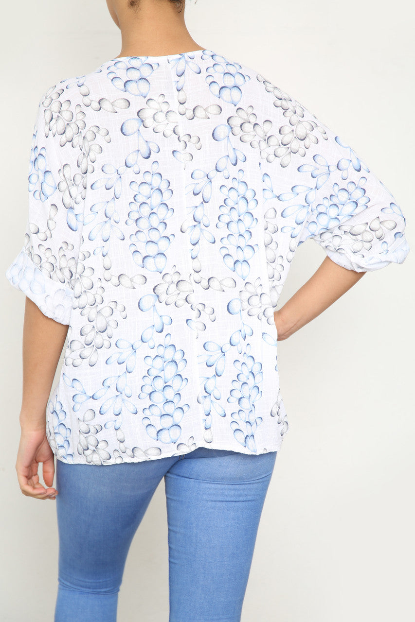 Dames Bubble Print Top Wit