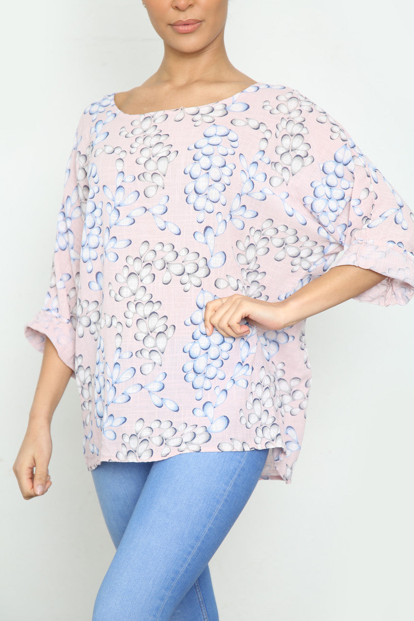 Dames Bubble Print Top Oudroze