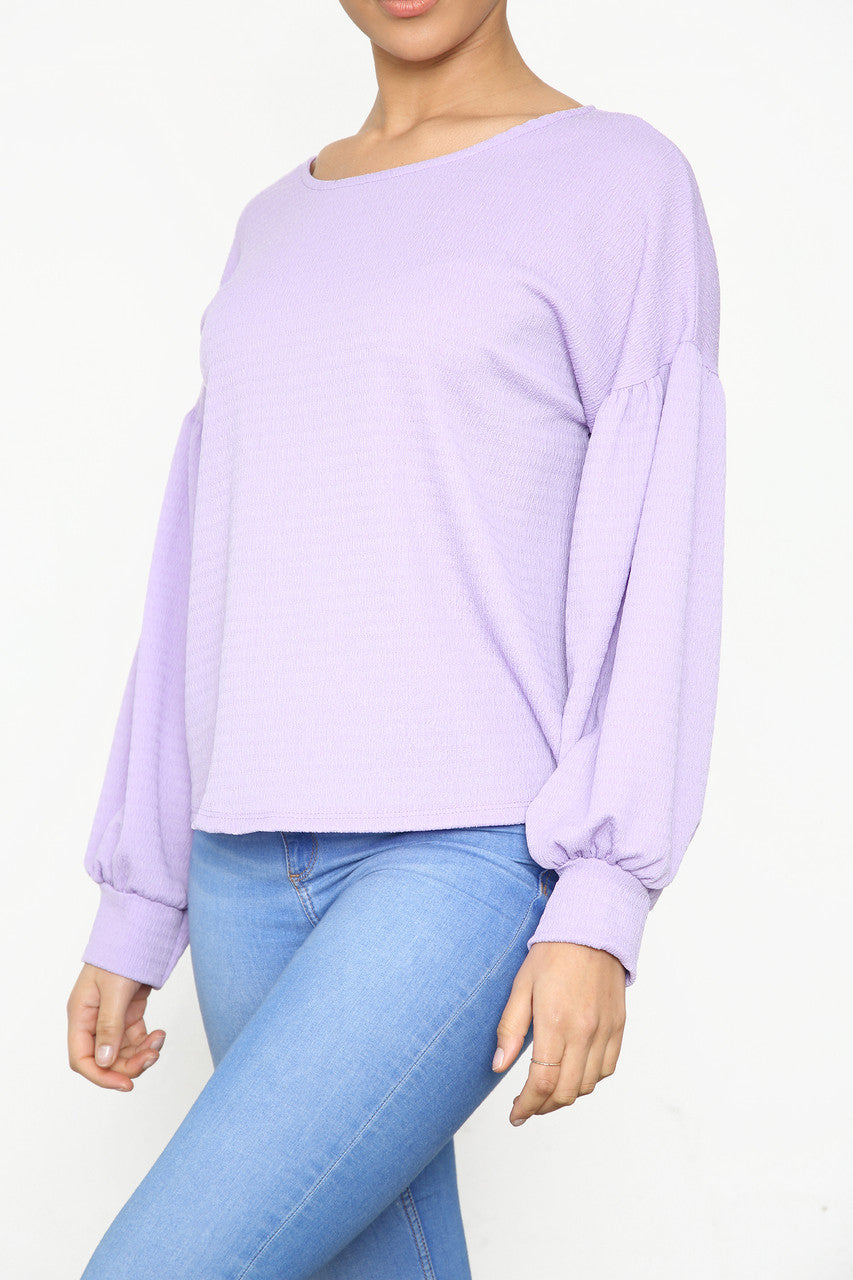 Ladies Crepe Style Top Purple