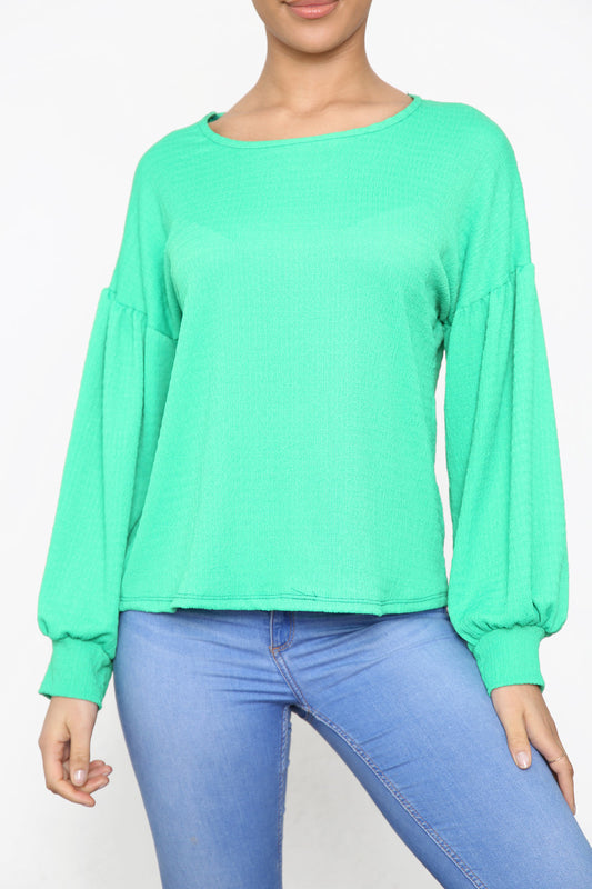 Ladies Crepe Style Top Green