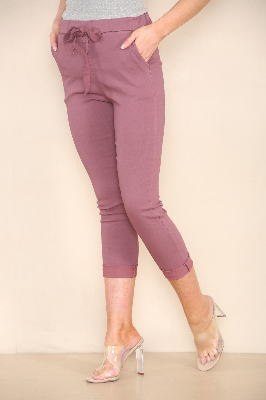 EFFEN ELASTIEKE MAGISCHE STRETCH STIJL BROEK FRAMBOOS