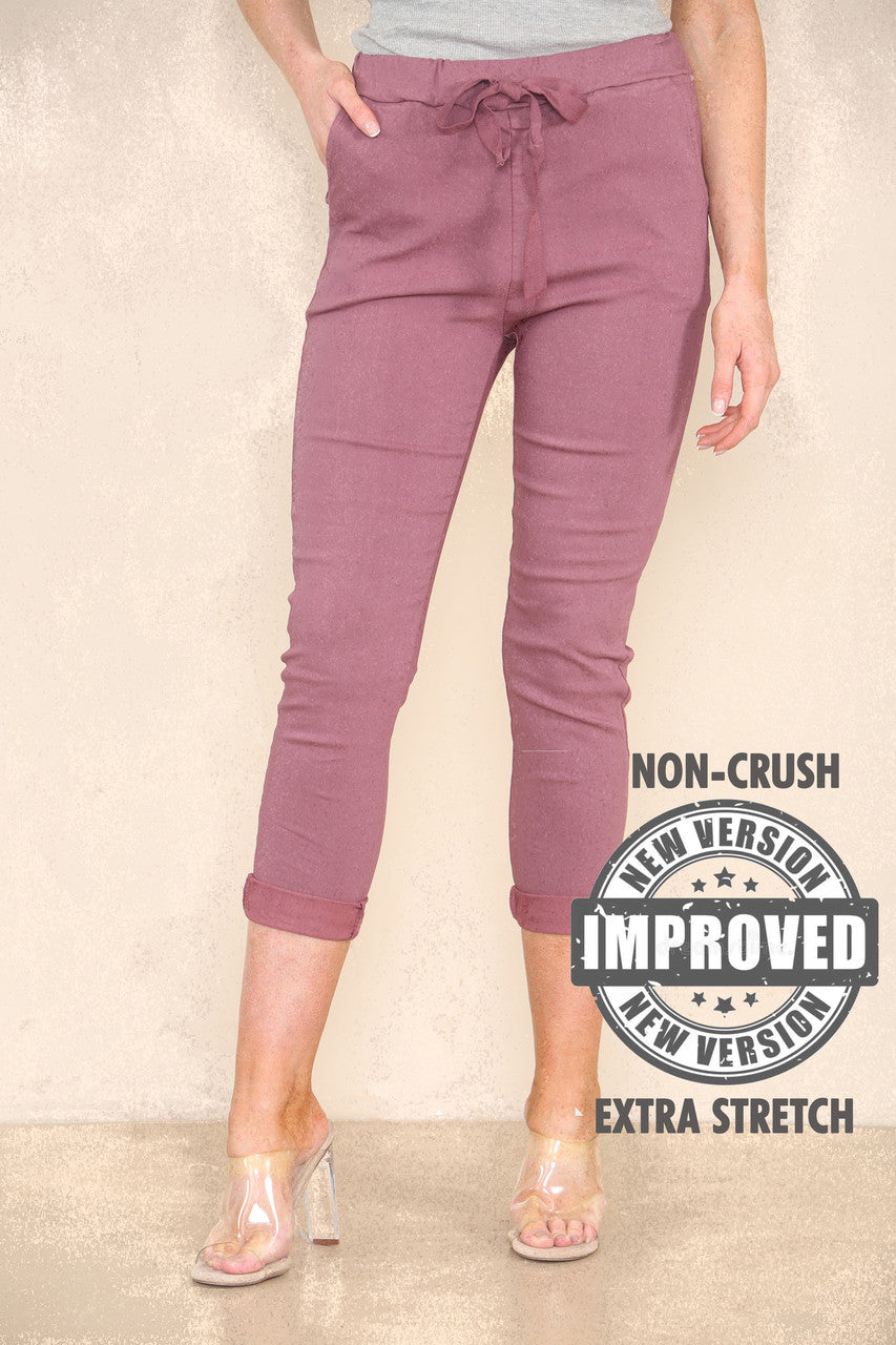 EFFEN ELASTIEKE MAGISCHE STRETCH STIJL BROEK FRAMBOOS