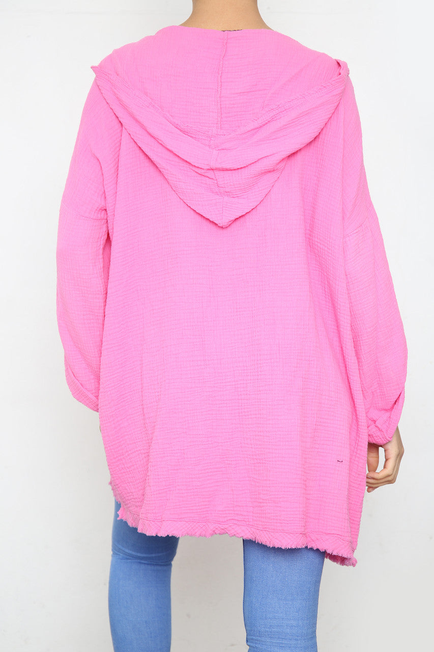 Dames Hoodie Effen Cerise